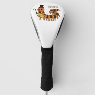 Cute funny centipede cartoon illustration golf head cover
