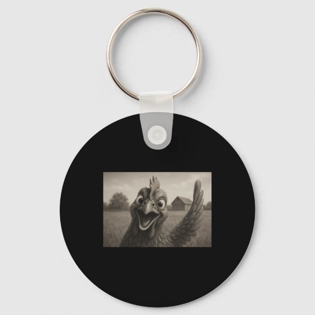 Cute Funny Chicken For Women Men  Keychain (Front)