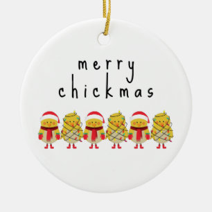 Cute Funny Chicken Gift Ceramic Ornament