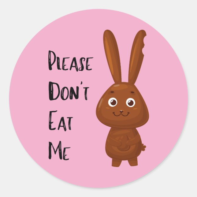 Cute Funny Chocolate Easter Bunny Stickers (Front)