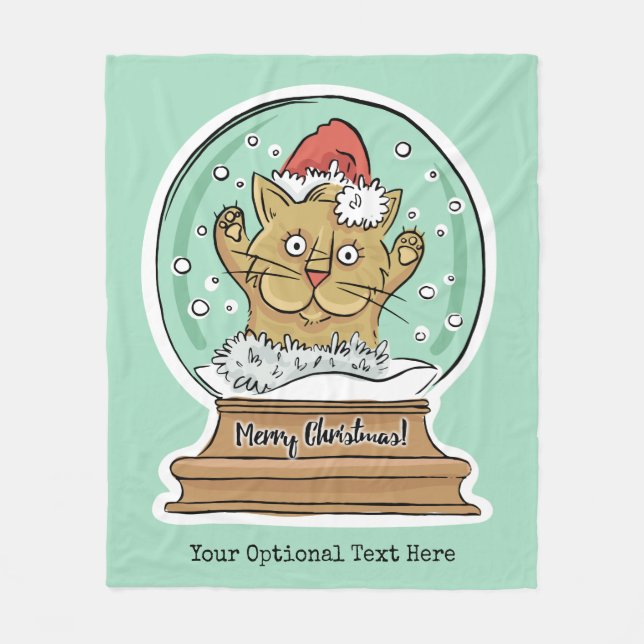 Cute Funny Christmas Cat custom text blankets (Front)