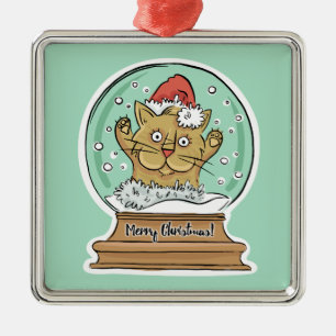 Cute Funny Christmas Cat ornament