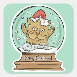 Cute Funny Christmas Cat stickers