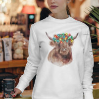 Cute Funny Christmas Highland Cow Neon Lights