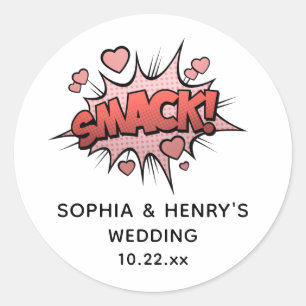 Cute Funny Classic Vintage Retro Wedding  Round Sticker