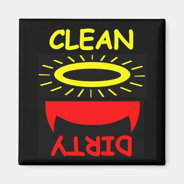 Cute Funny Clean Dirty Dishwasher Magnet (Front)