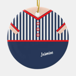 Cute Funny Clown Suit Caricature Personalized Ceramic Ornament