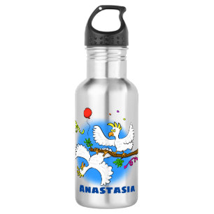 Cute funny cockatoo birds cartoon 532 ml water bottle