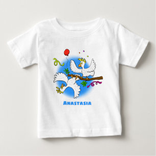 Cute funny cockatoo birds cartoon baby T-Shirt