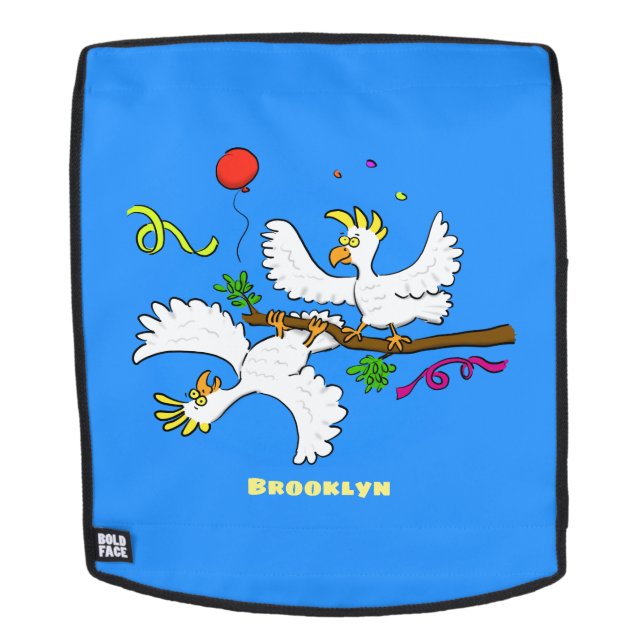 Cute funny cockatoo birds cartoon backpack (Removable Face)