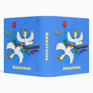 Cute funny cockatoo birds cartoon binder