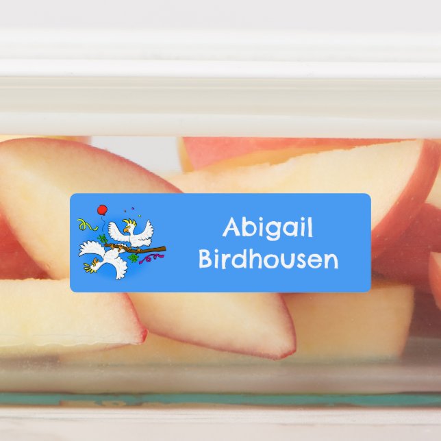 Cute funny cockatoo birds cartoon personalized (Affixed)