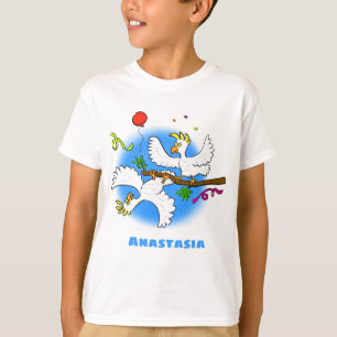Cute funny cockatoo birds cartoon T-Shirt