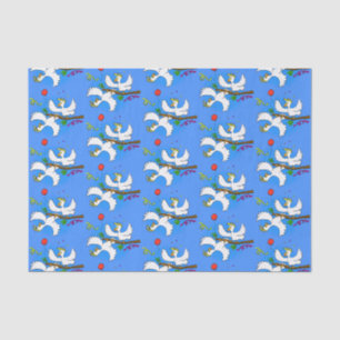 Cute funny cockatoo birds cartoon tissue paper