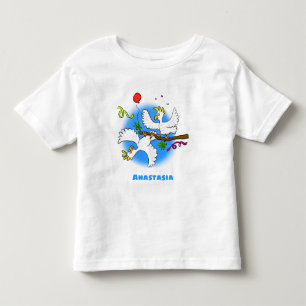 Cute funny cockatoo birds cartoon toddler t-shirt