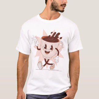 Cute Funny Coffee Cartoon T-Shirt