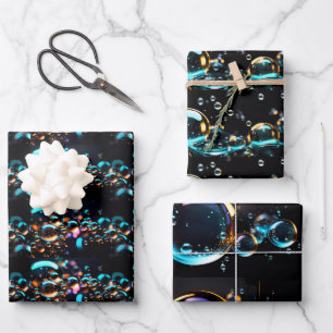 Cute funny colorful bubbles   wrapping paper sheet