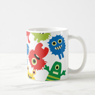 Cute Funny Colourful Monsters Pattern Coffee Mug