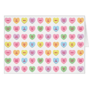 Cute funny conversation hearts Valentines Day card