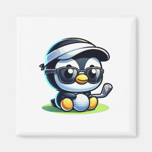 Cute Funny Cool Penguin Golf Sports  Magnet