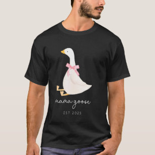 Cute Funny Coquette Bow Mama Goose Est 2025 Mother T-Shirt
