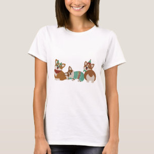 Cute Funny Corgi Dogs Christmas 2025 T-Shirt