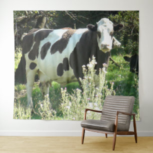 Cute Funny Cow Midwest Farming Wall Tapestry