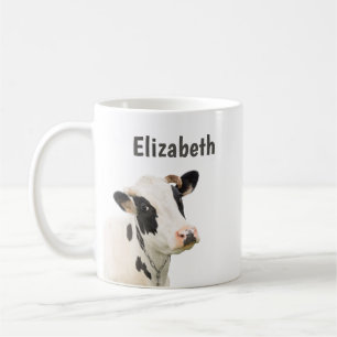 Cute Funny Cow Personalized Name Coffee Mug