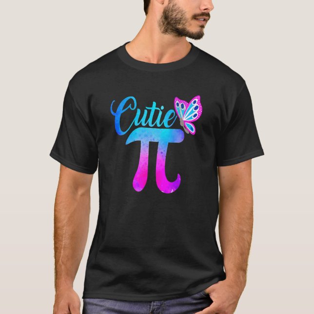 Cute & Funny Cutie Pi Math Pie Butterfly Adorable  T-Shirt (Front)