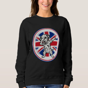 Cute Funny Dalmatian Dog England Flag UK Dabbing Sweatshirt