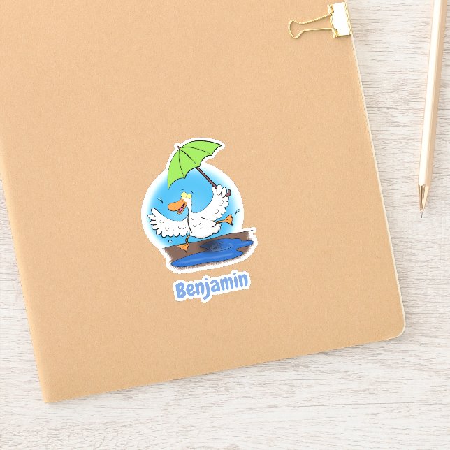 Cute funny dancing duck cartoon illustration (Notebook)