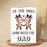 Cute Funny Deer Buck Wonderful Dad Birthday Thank You Card<br><div class="desc">Looking for a unique way to express your love and humour? Our funny deer pun greeting card is the perfect choice for any dad on his birthday or even for Father's Day! Customize it by adding your own personal message. Design features two cute baby deer and a message to the...</div>