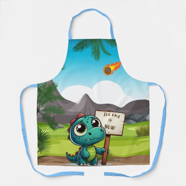 cute, funny dinosaur apron (Front)
