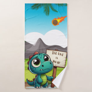 cute, funny dinosaur bath towel
