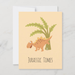Cute Funny Dinosaur Dino Peeing Jurassic Fern Postcard