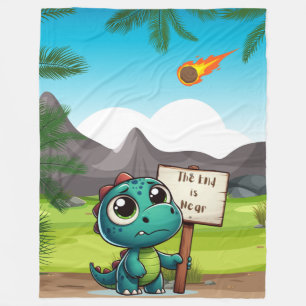 cute, funny dinosaur fleece blanket