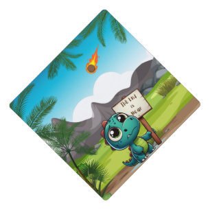 cute, funny dinosaur graduation cap topper