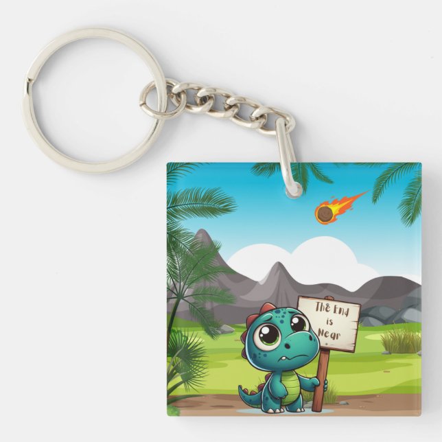 cute, funny dinosaur keychain (Front)