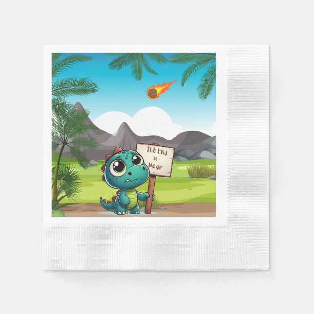 cute, funny dinosaur napkin (Front)