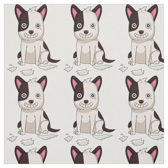 Cute  & Funny Dog custom colour fabric (Swatch)