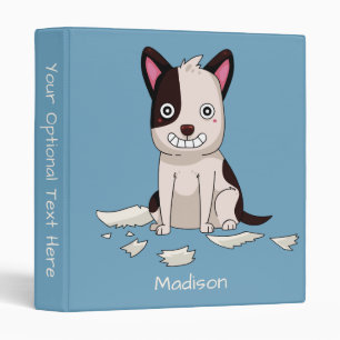 Cute  & Funny Dog custom name, text & colour Binder