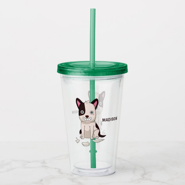 Cute  & Funny Dog custom name tumblers (Front)