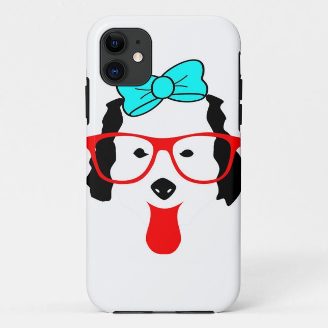 Cute Funny Dog Head Drawing Case-Mate iPhone Case (Back)