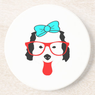Cute Funny Dog Head Drawing Coaster