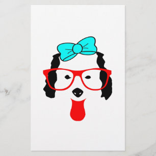 Cute Funny Dog Head Drawing Stationery