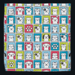 Cute, funny dogs & cats pattern bandana<br><div class="desc">Cute,  funny dogs & cats pattern in cartoon style. Colourful animal portraits for every pet lover.</div>