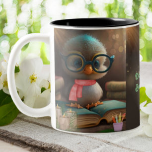 Cute Funny Duck Dont Worry Be Quacky personalized  Two-Tone Coffee Mug
