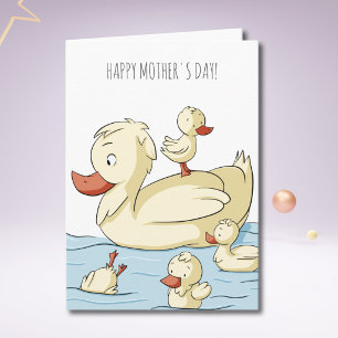 Cute Funny Duck Family Mother's Day Card