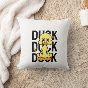 Cute Funny Duck Throw Pillow