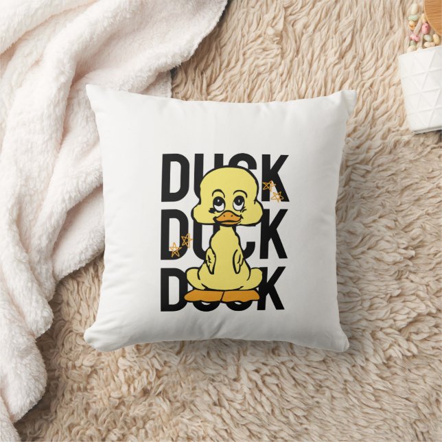 Cute Funny Duck Throw Pillow (Blanket)